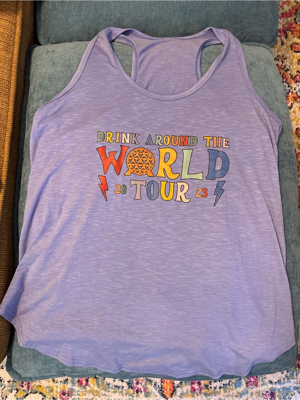 Lavender Disney World Epcot 'Drink Around the World Tour' Graphic Racerback Tank